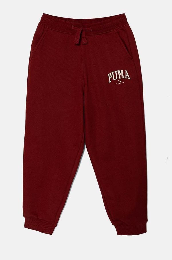 Puma Otroški spodnji del trenirke Puma SQUAD Sweatpants bordo barva, 681781