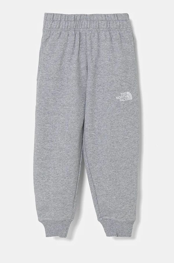 The North Face Otroški spodnji del trenirke The North Face ESSENTIAL OVERSIZED JOGGERS siva barva, NF0A89HUDYX1