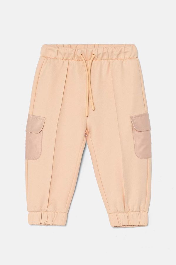 United Colors of Benetton Otroški spodnji del trenirke United Colors of Benetton oranžna barva, 34JZGF043