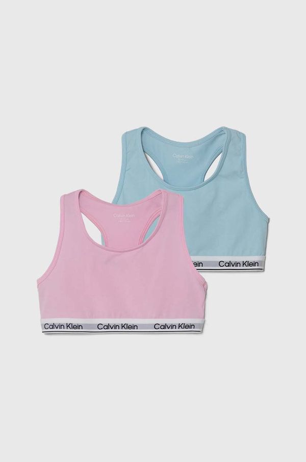 Calvin Klein Underwear Otroški športni modrček Calvin Klein Underwear 2-pack roza barva