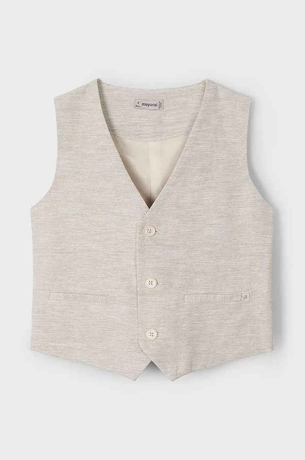 Mayoral Otroški telovnik iz mešanice lanu Mayoral bež barva, 3369