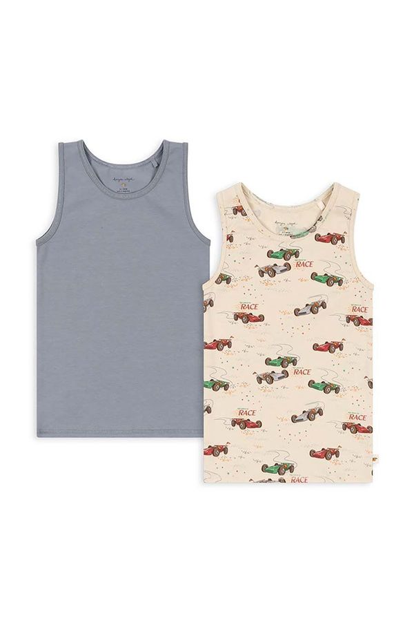 Konges Sløjd Otroški top Konges Sløjd BASIC 2 PACK TANKTOP GOTS 2-pack bež barva, KS101410