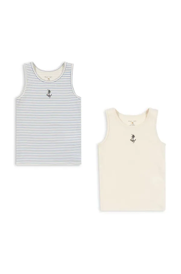 Konges Sløjd Otroški top Konges Sløjd BASIC 2 PACK TANKTOP GOTS 2-pack bež barva, KS102254