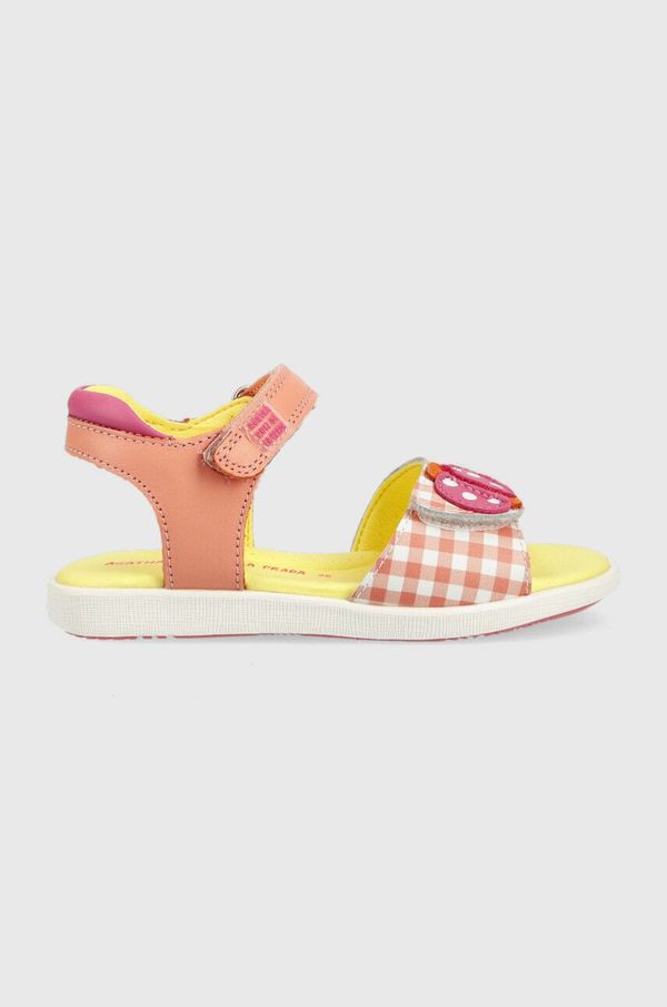 Agatha Ruiz de la Prada Otroški usnjeni sandali Agatha Ruiz de la Prada roza barva