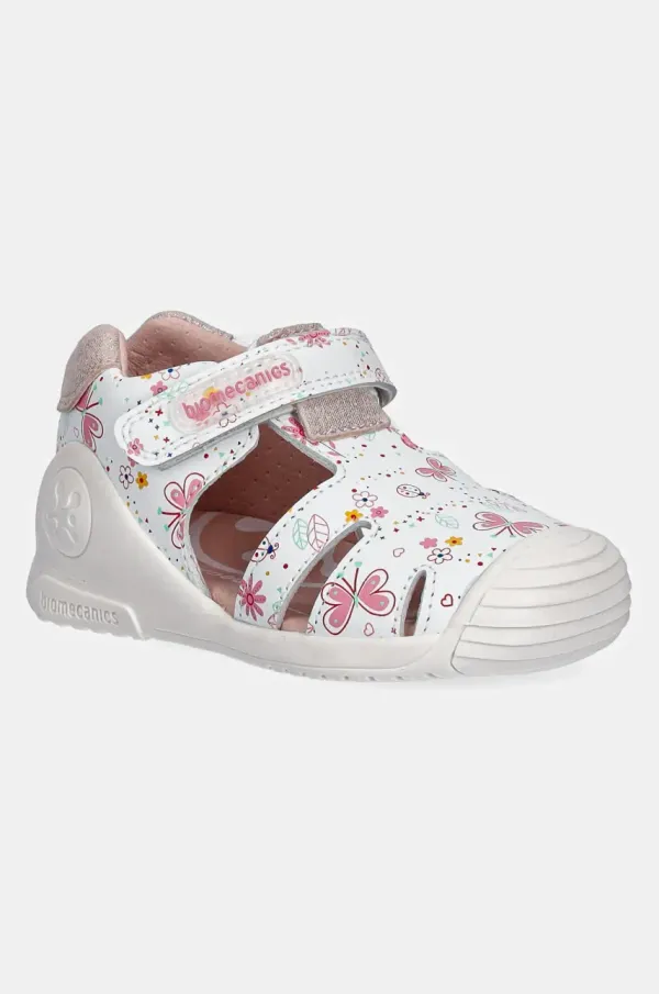Biomecanics Otroški usnjeni sandali Biomecanics bela barva, 252101