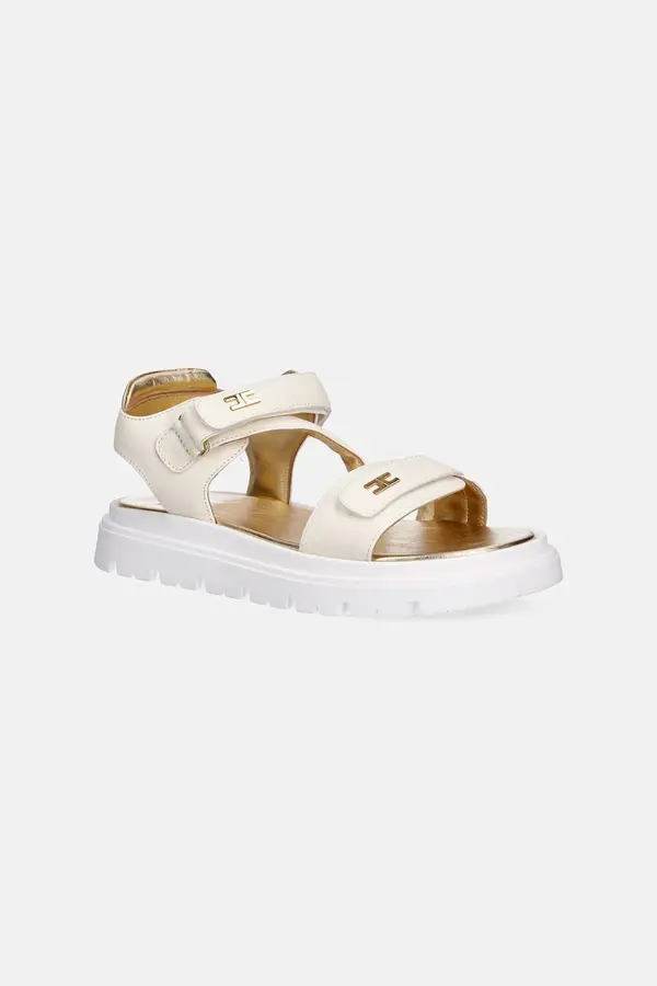 Elisabetta Franchi Otroški usnjeni sandali Elisabetta Franchi