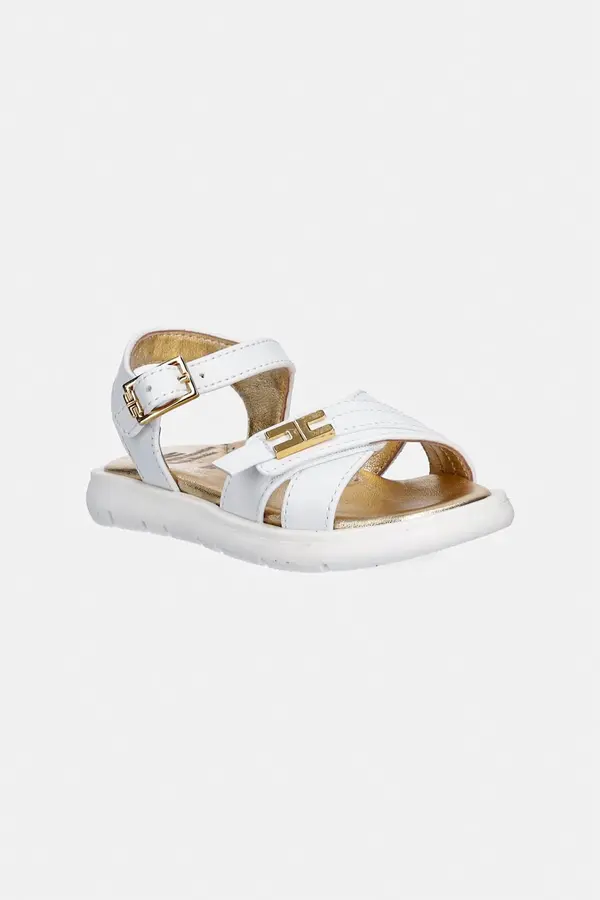 Elisabetta Franchi Otroški usnjeni sandali Elisabetta Franchi