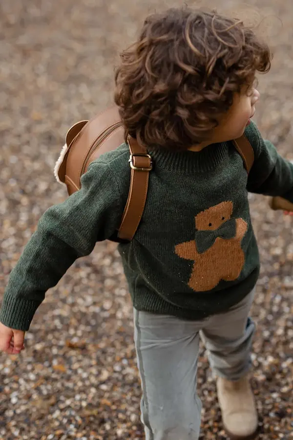 Donsje Otroški volneni pulover Donsje Denn Merino Wool Sweater Gingerbread