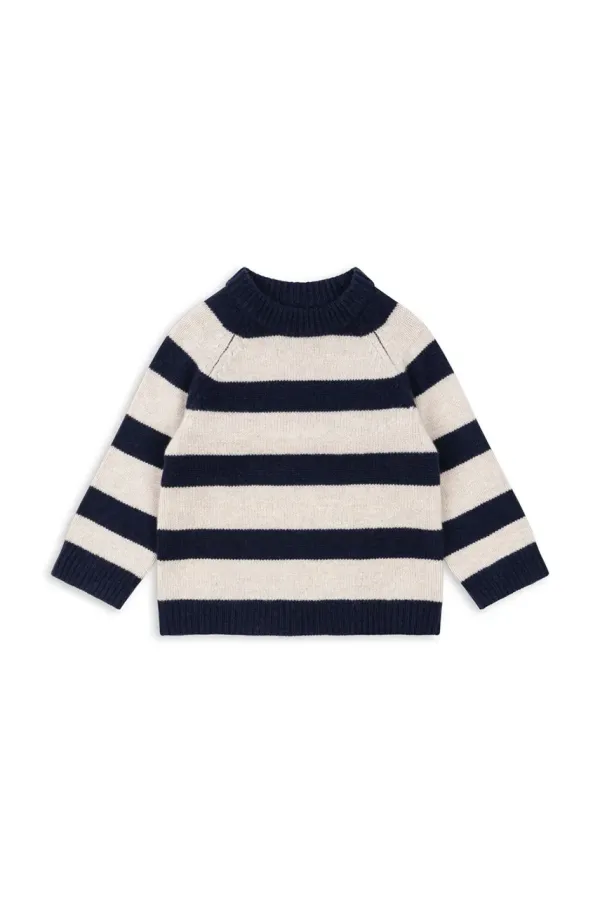 Konges Sløjd Otroški volneni pulover Konges Sløjd VITU KNIT BLOUSE mornarsko modra barva, KS101728