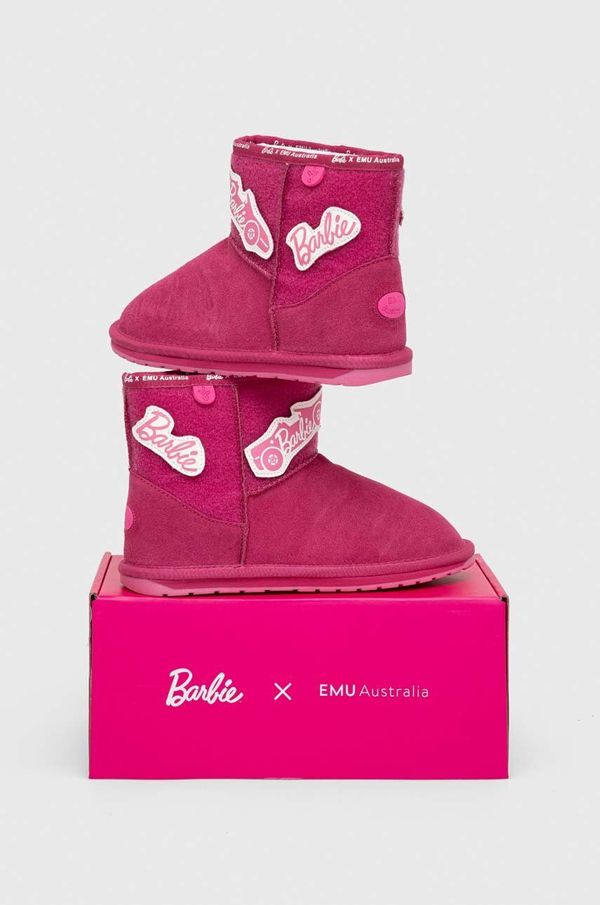 Emu Australia Otroški zimski čevlji iz semiša Emu Australia x Barbie, Wallaby Mini Play roza barva
