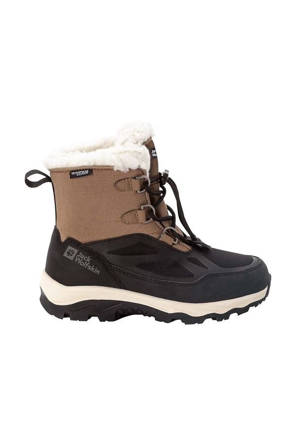 Jack Wolfskin Otroški zimski škornji Jack Wolfskin VOJO SHELL XT TEXAPORE MID rjava barva