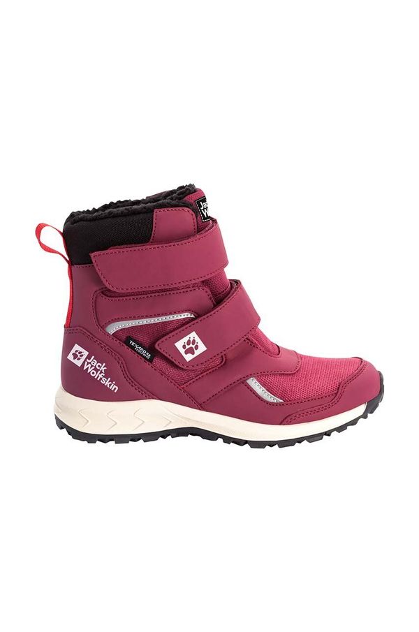 Jack Wolfskin Otroški zimski škornji Jack Wolfskin WOODLAND WT TEXAPORE HIGH VC bordo barva