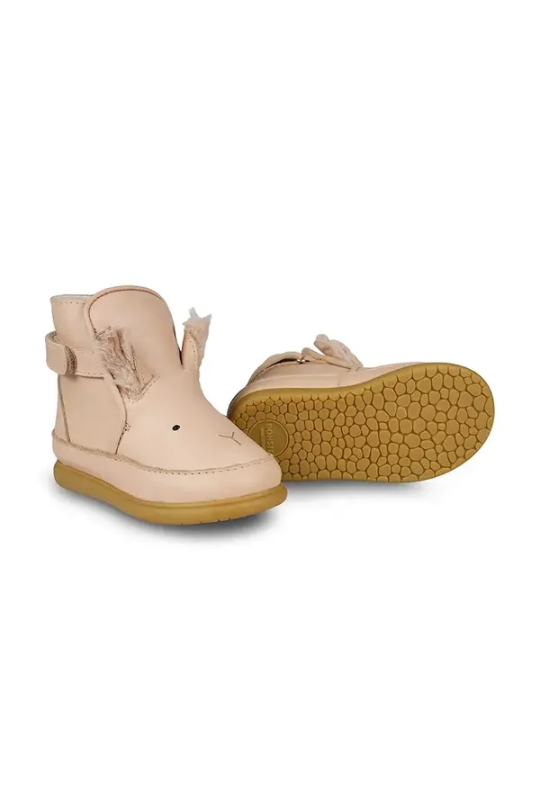 Donsje Otroški zimski usnjeni čevlji Donsje Dubu Exclusive Shoes Fluffy Bunny