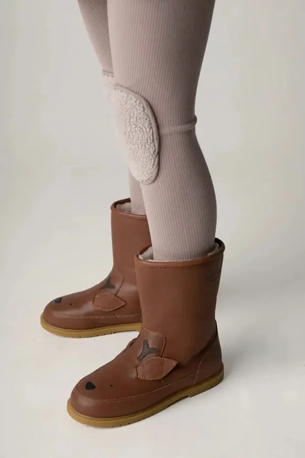 Donsje Otroški zimski usnjeni čevlji Donsje Wadudu Special Boots Stag