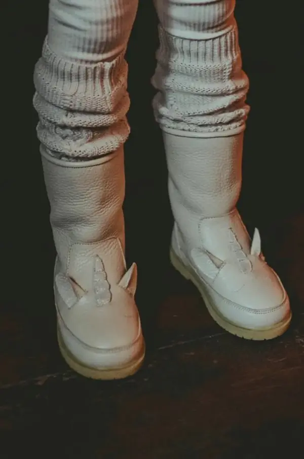 Donsje Otroški zimski usnjeni čevlji Donsje Wadudu Special Boots Unicorn