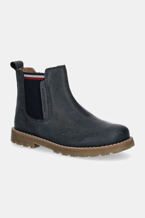 Tommy Hilfiger Otroški zimski usnjeni čevlji Tommy Hilfiger mornarsko modra barva, T1X5-33700