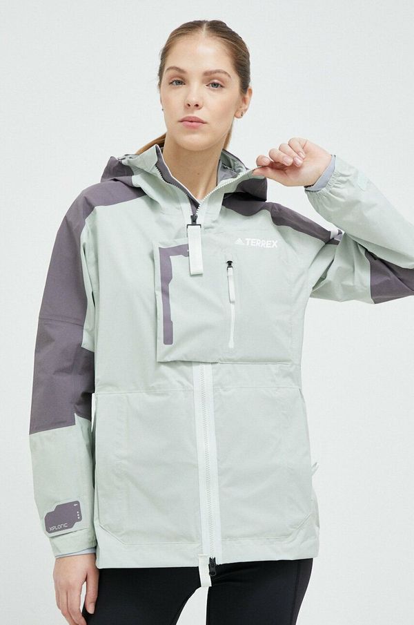 adidas TERREX Outdoor jakna adidas TERREX Xploric zelena barva