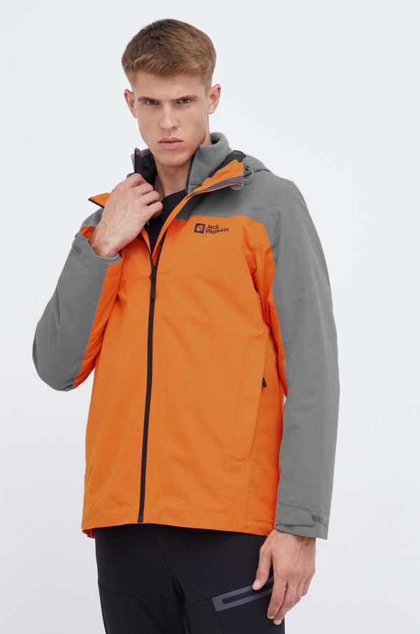 Jack Wolfskin Outdoor jakna Jack Wolfskin Taubenberg 3in1 oranžna barva