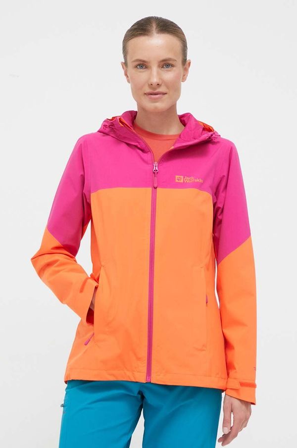 Jack Wolfskin Outdoor jakna Jack Wolfskin Weiltal 2L oranžna barva