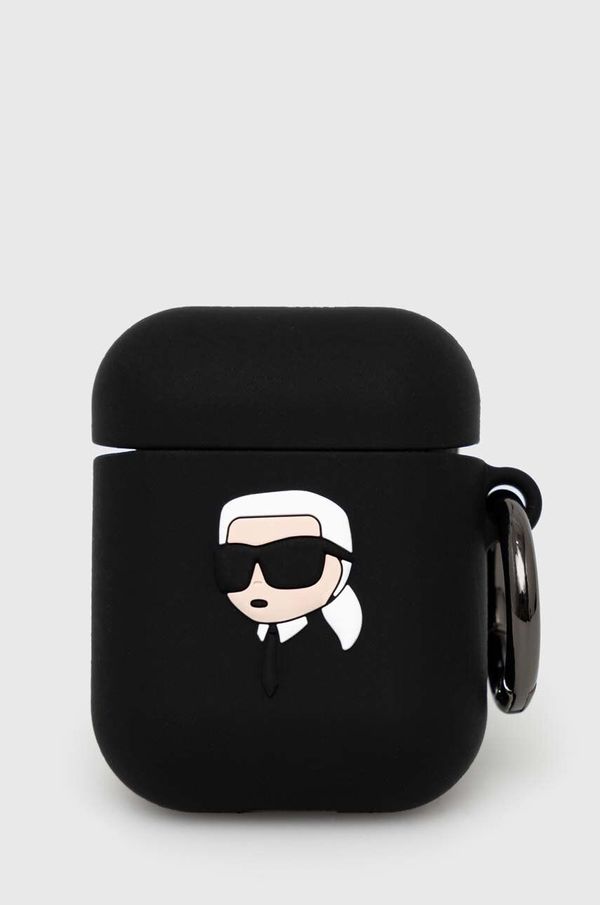 Karl Lagerfeld Ovitek za airpods Karl Lagerfeld AirPods 1/2 cover črna barva