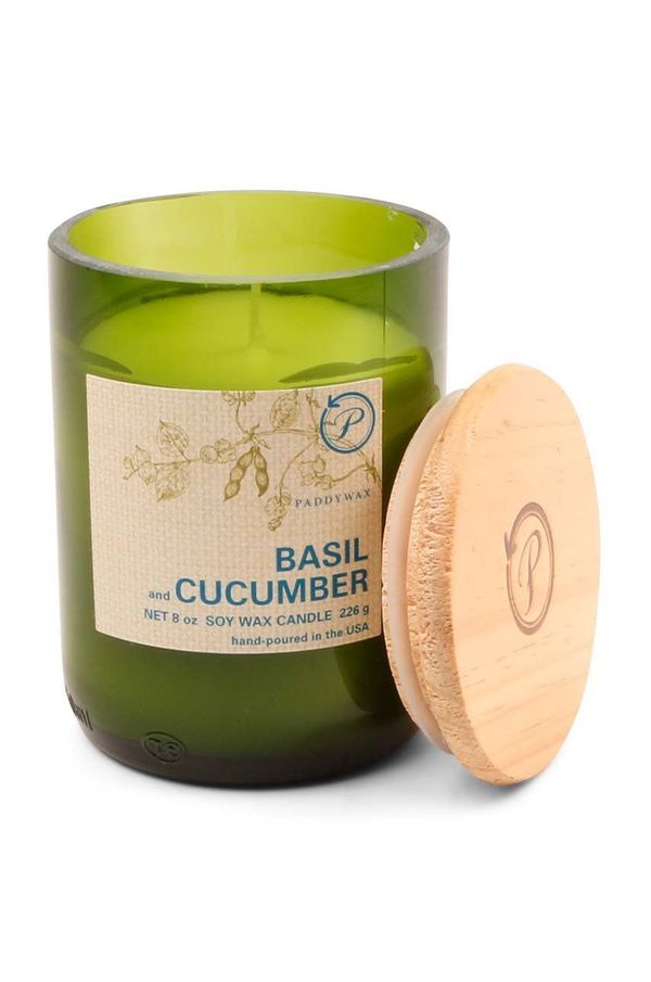 Paddywax Paddywax dišeča sojina sveča Basil & Cucumber 226g