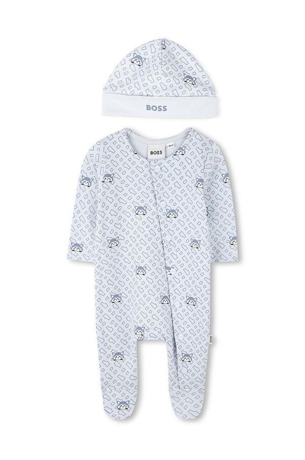 BOSS Pajac in kapa za dojenčka BOSS J51060