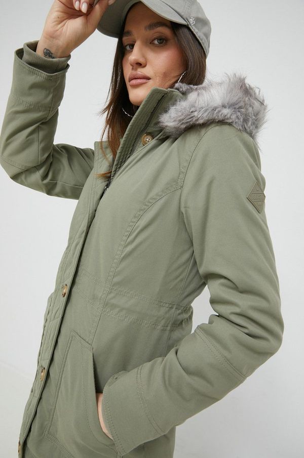 Hollister Co. Parka Hollister Co. ženska, zelena barva,