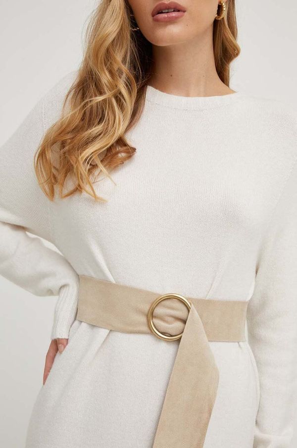 Answear Lab Pas iz semiša Answear Lab bež barva