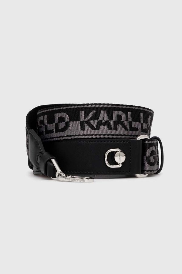 Karl Lagerfeld Pas za torbico Karl Lagerfeld črna barva