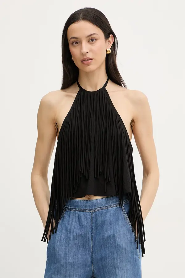 Pinko Pinko halter bluza ženska z viskozo