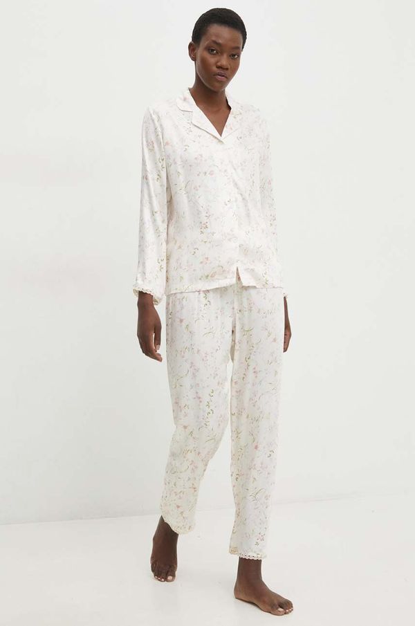 Answear Lab Pižama Answear Lab ženska, bež barva