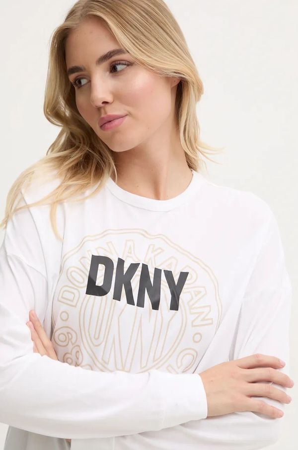 DKNY Pižama dolgi rokav Dkny bela barva, YI20021