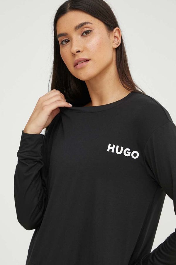Hugo Pižama dolgi rokav HUGO črna barva, 50490706
