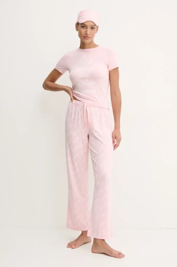 Juicy Couture Pižama Juicy Couture JUICY WISHES SHORTSLEEVE PYJAMA SET ženska, roza barva, JCLPJ125663