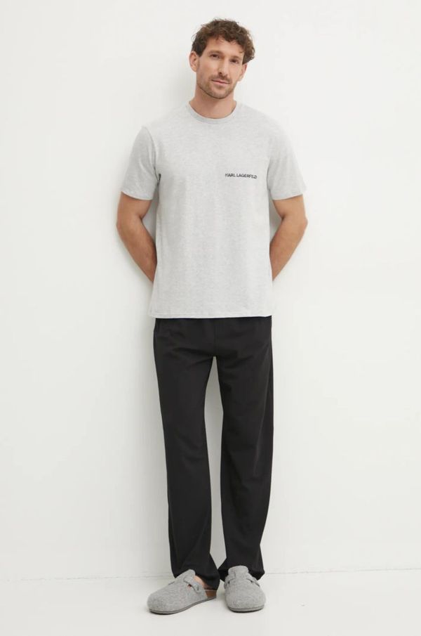 Karl Lagerfeld Pižama Karl Lagerfeld moška, siva barva, A1M45013