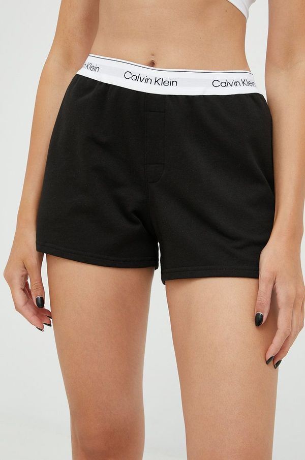 Calvin Klein Underwear Pižama kratke hlače Calvin Klein Underwear ženski, črna barva