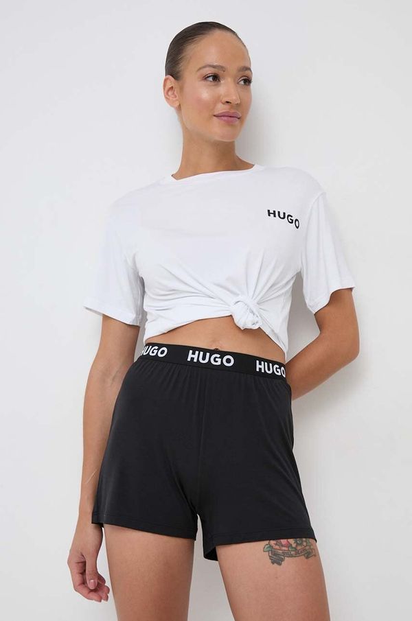 Hugo Pižama kratke hlače HUGO ženski, črna barva
