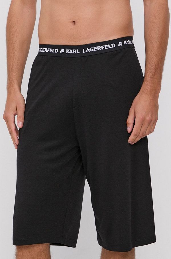 Karl Lagerfeld Pižama kratke hlače Karl Lagerfeld moški, črna barva