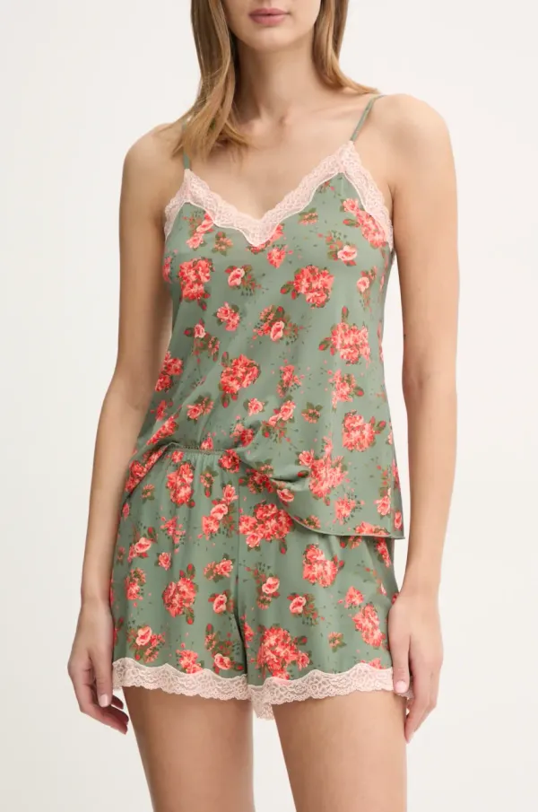 United Colors of Benetton Pižama - kratke hlače United Colors of Benetton ženske, zelena barva, 3QT73900R