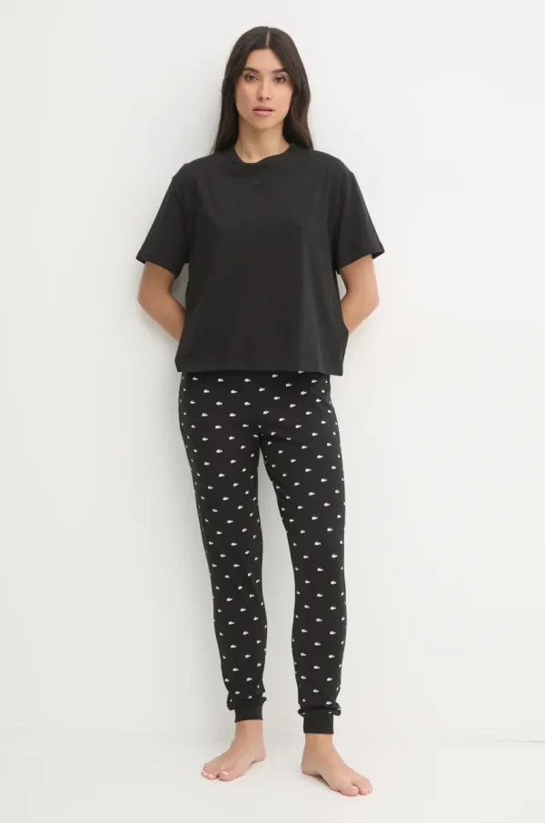 Lacoste Pižama Lacoste ženska, črna barva, 4F3925