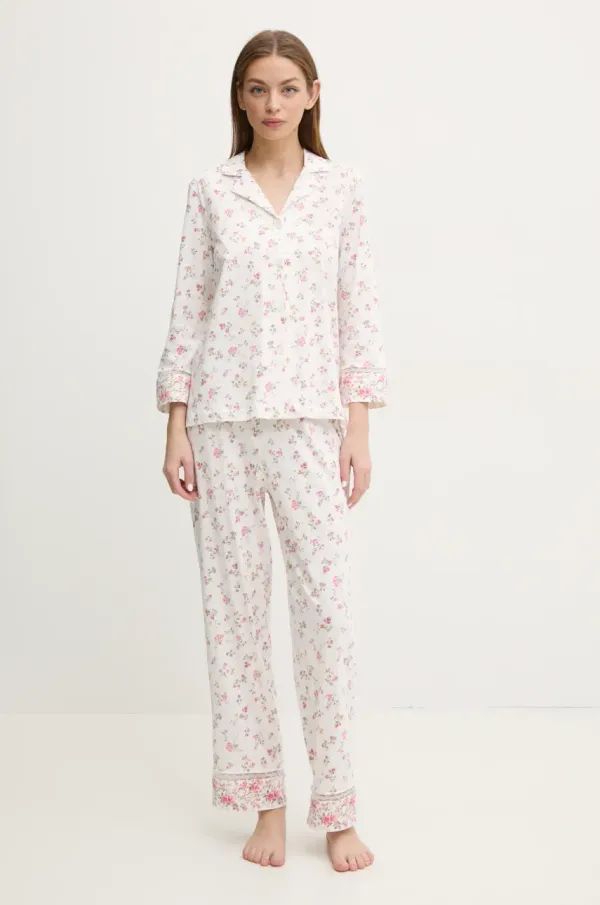 Lauren Ralph Lauren Pižama Lauren Ralph Lauren ženska, bela barva, ILN92408