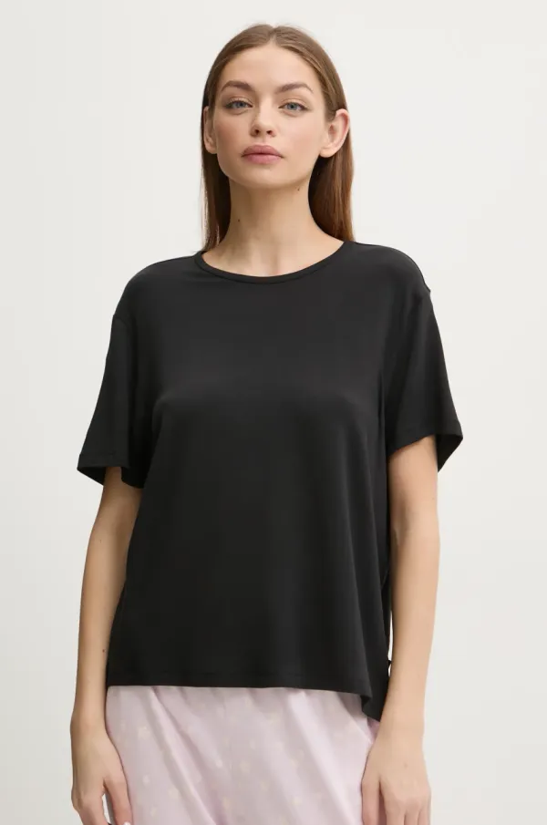 Calvin Klein Underwear Pižama majica Calvin Klein Underwear črna barva, LV00QS7435