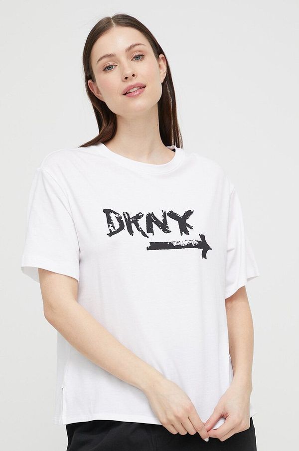 DKNY Pižama majica Dkny bela barva