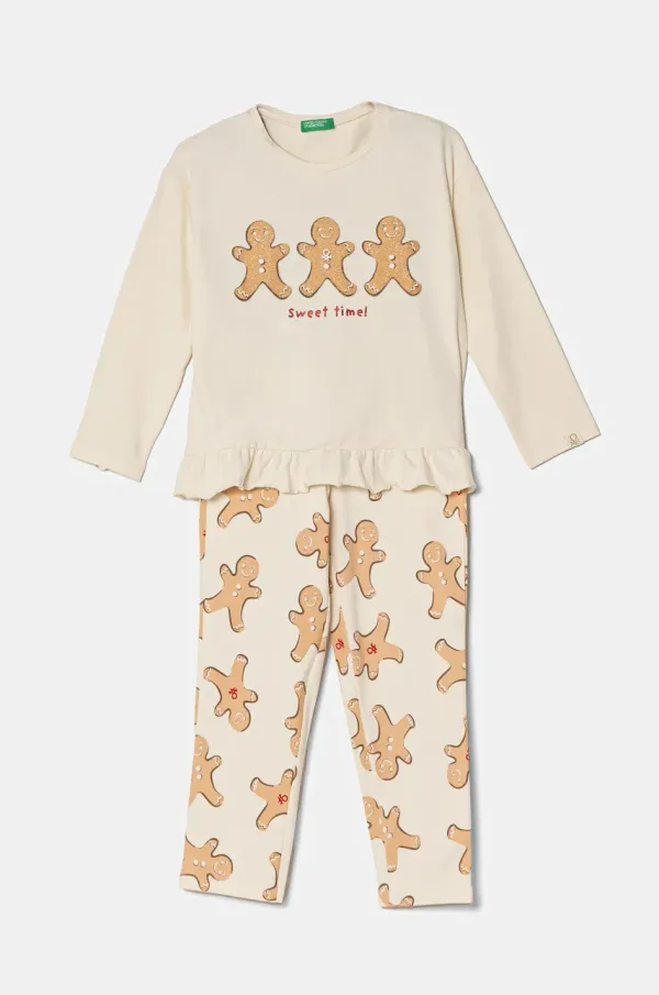 United Colors of Benetton Pižama United Colors of Benetton bež barva, 3DKE0P07Z