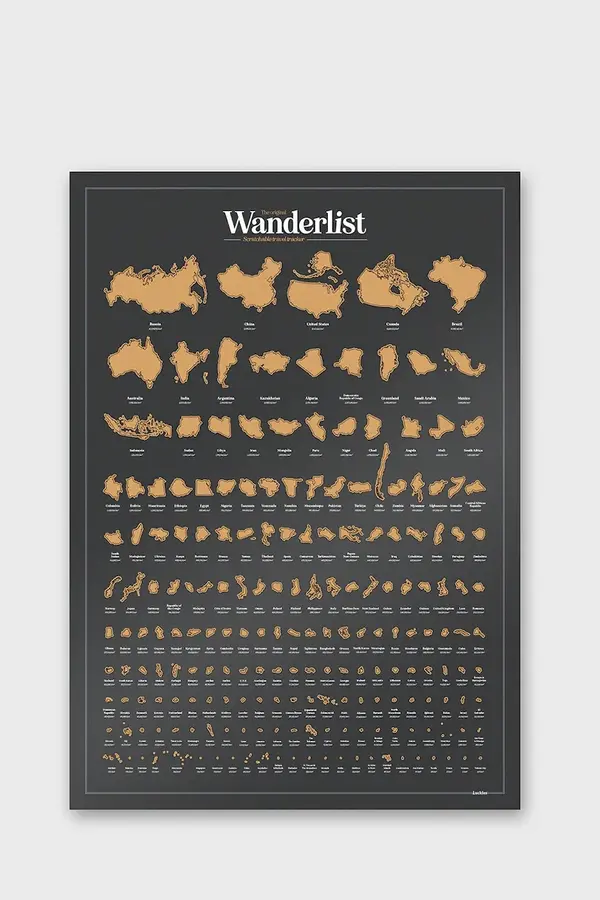 Luckies of London Plakat - praskanka Luckies of London Wanderlist 42 x 59,4 cm