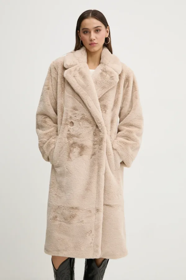 Abercrombie & Fitch Plašč Abercrombie & Fitch ženski, bež barva, KI144-4218