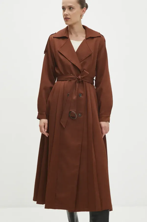 Answear Lab Plašč Answear Lab ženski, rjava barva