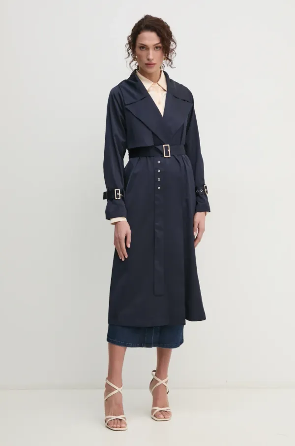 Fracomina Plašč Fracomina ženski, mornarsko modra barva, FR25SC7004W76601