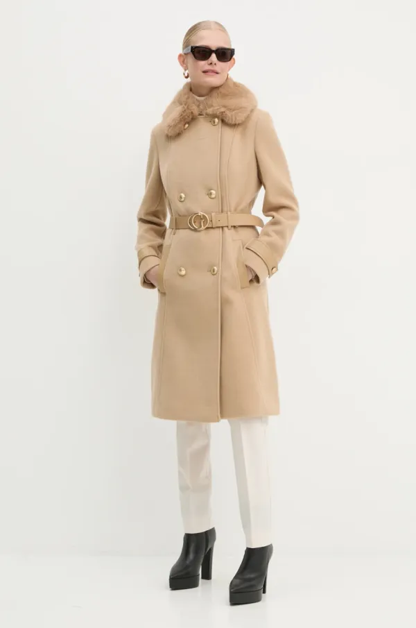 Guess Plašč Guess AMELIA ženski, bež barva, W4BL46 WGKI2