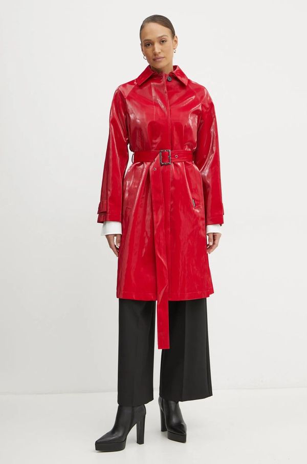 Karl Lagerfeld Plašč Karl Lagerfeld ženski, rdeča barva, A1W15024